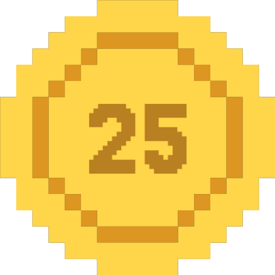 pixel coin worth 25